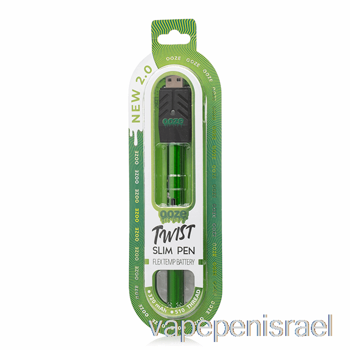 חד פעמי Vape Israel Ooze Slim Twist Pen 2.0 Flex Temp Battery Slime Green